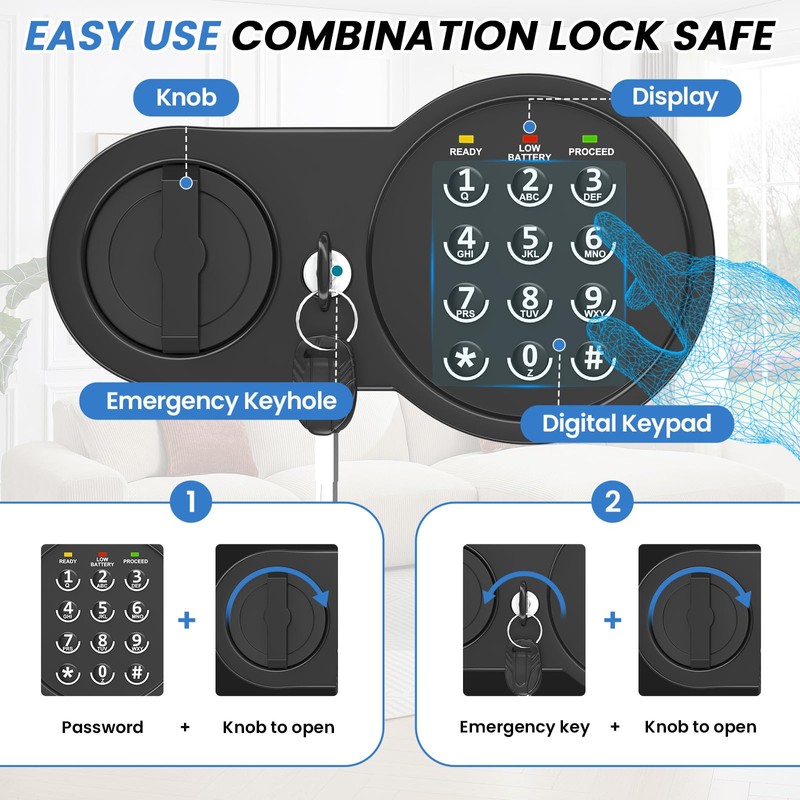 Mitlvge 0.5 Cu Ft Mini Safe Box with Fireproof Document