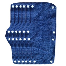 Techson Cotton Hard Hat Sweatband, Washable Adjustable Hardhat Liner to Keeps Cool and Dry, Removable Reusable Hard Hat Accessories Fit Most Safety Helmets (6 PCS, Dark Blue)