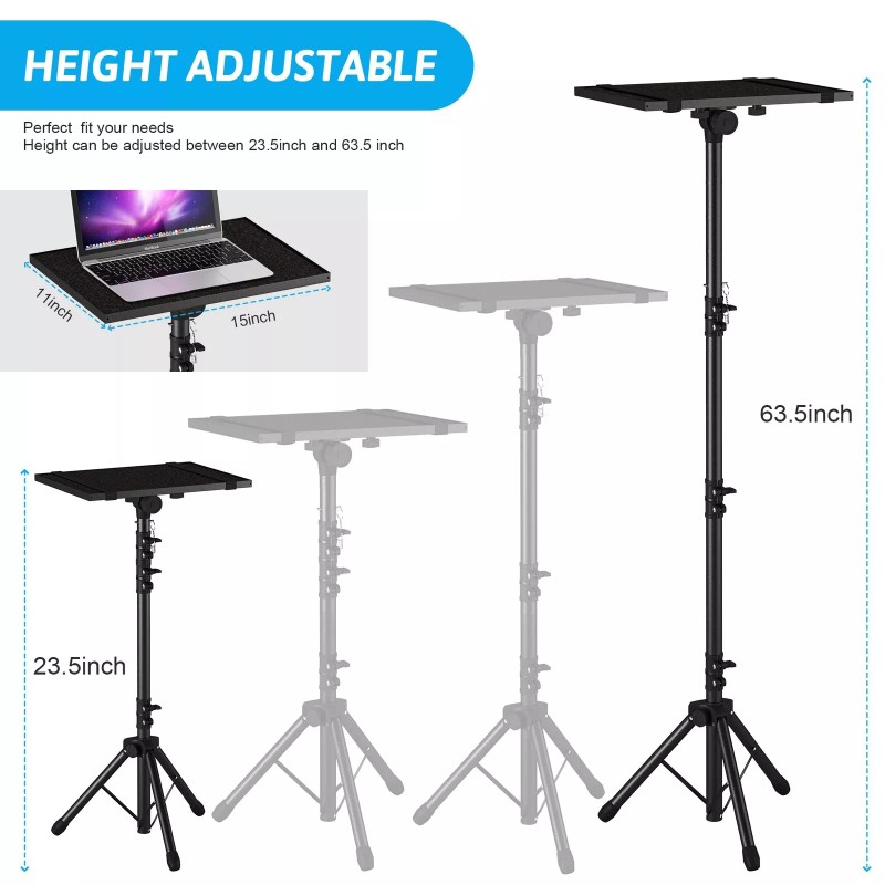 DECOSIS Projector Stand Tripod, Laptop Tripod Stand Adjustable Height from