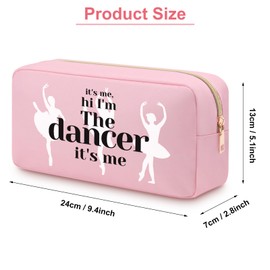 Heigebi Its Me Hi I'm the Dancer It's Me Makeup Bag Dance Coach Dance Teacher Gift for Dance Lover Zipper Pouch Canvas Organizer Zippered Cosmetic Bag Christmas Birthday Gift