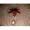 Hello Fall Glass and Metal Wind Chime Maple Leaf