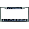 U.S. Coast Guard Veteran Chrome License Plate Frame