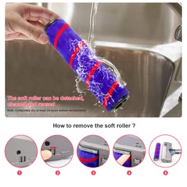 PASUKTER Soft Motorhead Roller Cleaner Head for Dyson V7 V8 V10 V11 Models Cordless Stick Vacuum Cleaner