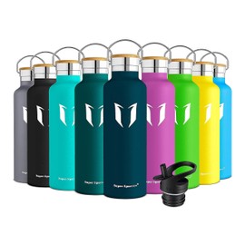 Super Sparrow Stainless Steel Water Bottle, 350 ml, 500 ml, 620 ml, 750 ml & 1000 ml, Standard Opening, Insulated Flask, Ideal Thermos Bottle for Running, Fitness, Yoga, Outdoors and Camping, BPA-Free (Bisphenol A), jade