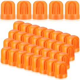 Juexica 40 Pcs T Post Rebar Caps Safe T Post Caps Rebar Safety Caps Orange T Post Topper Safety Orange for T Posts and U Posts for Wire and Tape Ends of Tent Stakes, Rebar, Pipe, Livestock Fencing