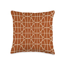Basket Ball Hourglass Burnt Orange Throw Pillow