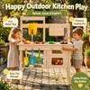 Wooden Outdoor Mud Kitchen for Kids, Waterproof Solid Wood Play