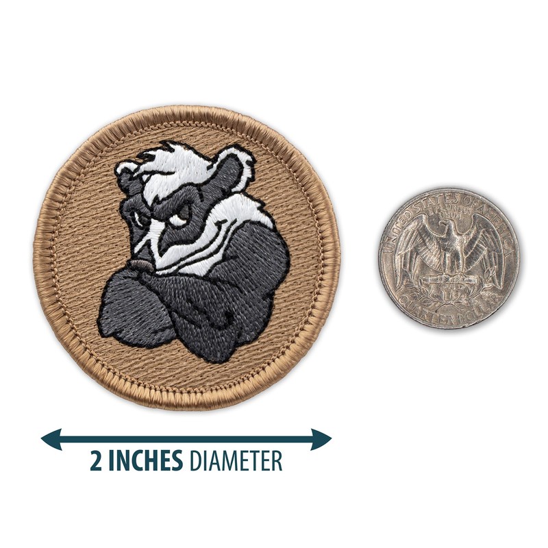 Muscle Badger Patrol Patch - 2" Diameter Round Embroidered Patch
