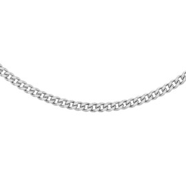 Carissima Gold Women's 9 ct White Gold 1 mm Diamond Cut Adjustable Curb Chain Necklace of Length 41 cm/16 Inch - 46 cm/18 Inch