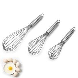 12 inch stainless steel whisk -professional egg beater - kitchen tools - dishwasher usable - suitable for baking, whipping cream, mixing dough, and cocktail making