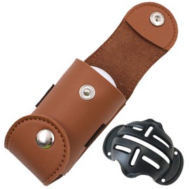 GOTARO Golf Ball Case Ball Holder Ball Pouch Golf Accessories Line Marker Set Lightweight PU Leather (Brown)