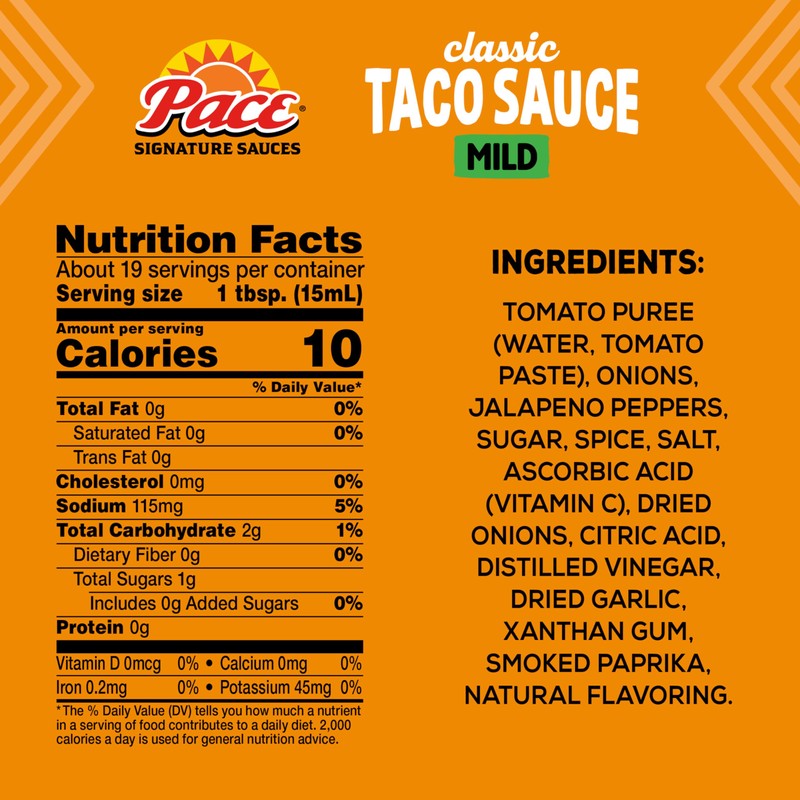 Pace Classic Taco Signature Sauce, 10.8 oz (8 Pack)