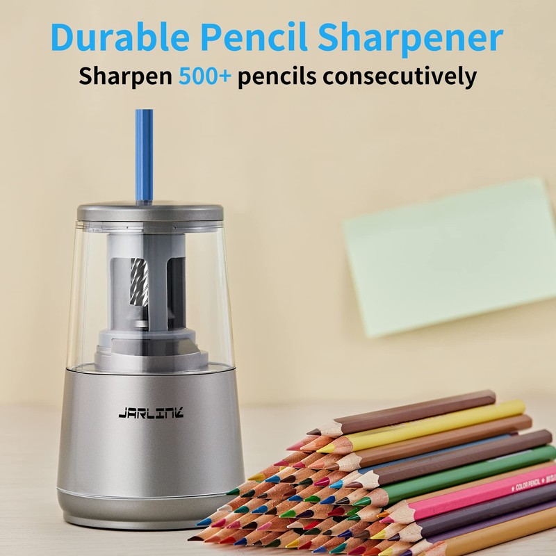 JARLINK Electric Pencil Sharpener, Heavy-Duty Helical Blade to Fast Sharpen,