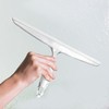 iDesign Plastic Bath Squeegee for Glass with Suction Hook Holder