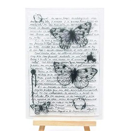 Welcome to Joyful Home - Sello transparente con diseño de mariposa para hacer tarjetas, decoración y álbumes de recortes