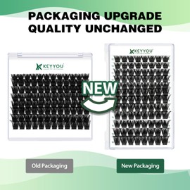 Lash Clusters 96pcs Individual Lashes D Curl 14mm Eyelash Clusters KEYYOU Volume Wispy Lash Extension Soft&Comfortable Easy DIY at Home(Y02,D-14mm)