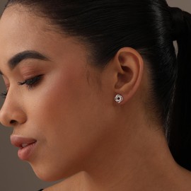 LeCalla Valentines Day Gifts 925 Sterling Silver Women's Love Knot Earrings | Celtic Love Knot Stud Earrings for Women 8MM