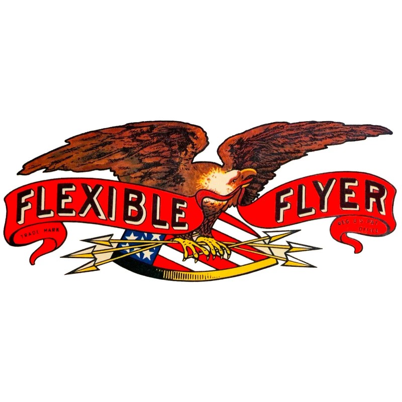 Unbranded FLEXIBLE FLYER SLED DECAL  EAGLE/ARROWS, WATER SLIDE WHITE BACKING