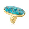 Ross-Simons Mosaic Turquoise Ring in 18kt Gold Over Sterling. Size