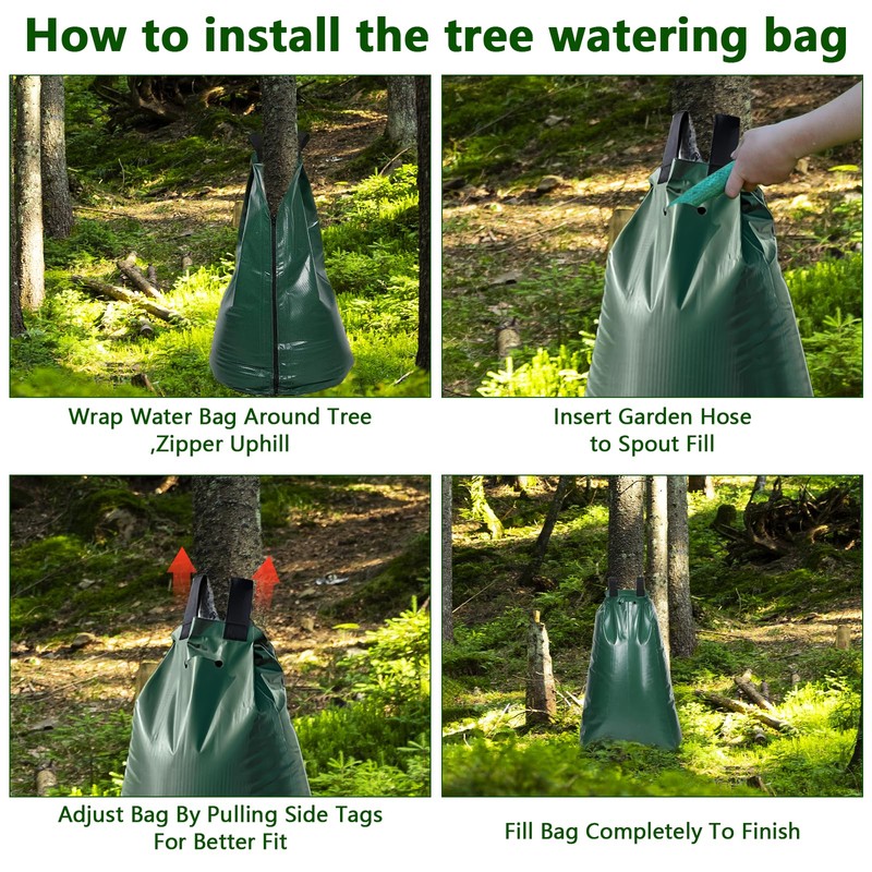 3 Pack Tree Watering Bags Slow Release 20 Gallon，Reusable Water