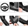 CHUSYYRAY 15" Steering Wheel Cover Genuine Leather for Chevy Suburban