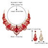 BriLove Costume Fashion Jewelry Set for Women Crystal Teardrop Hollow