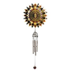 'Iron stop – 16.51 cm/16 cm Steel – Sunfire Splash and 4 Tube Wind Chime with AMBER COLOURED BALL DCH330 7 – Includes gift packaging