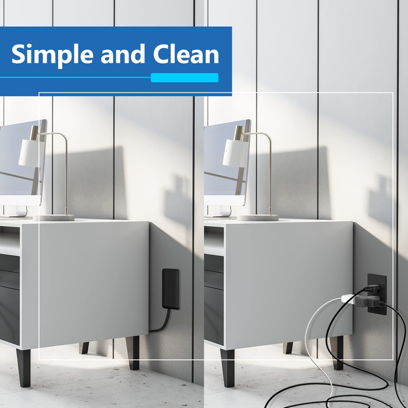 LIDER Flat-Face Outlet Extender with 3 Receptacles, Ultra-Thin Wall Plate