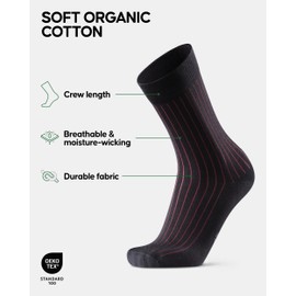 DANISH ENDURANCE Organic Cotton Socks, Black Socks, Mens Socks, Cotton Socks for Women, Unisex, 3 or 6 Pack, Multicolour, 6-8