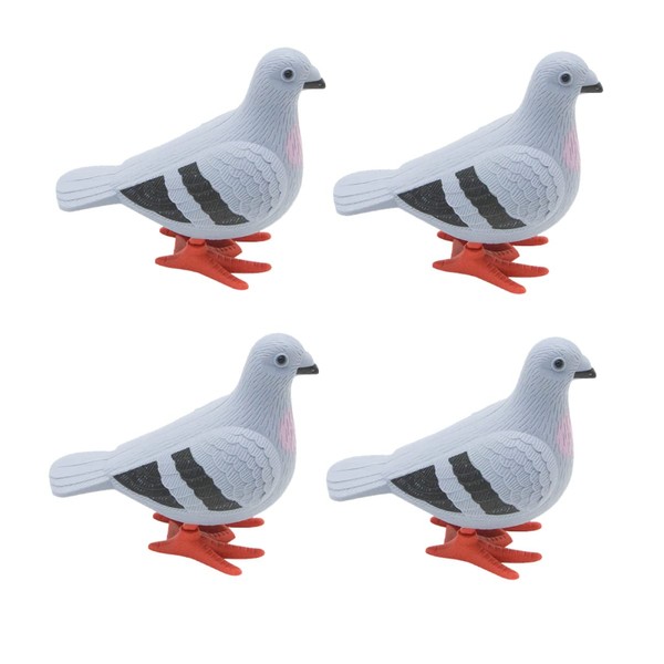 Toyvian 4pcs Pigeon Toy wind up bird toy kids pigeon