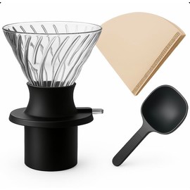 Prepare coffee according to the tea principle, immersion dripper switch, made in Japan, Black [Energy Class A+] Plus free spoon