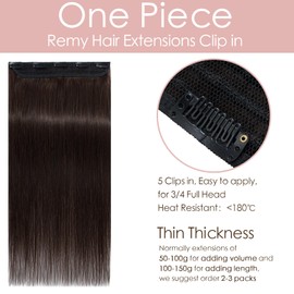 THD Clip-in Extensions, Real Hair, Pack of 1, 5 Clips