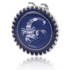 lasuroa Stylish Constellation-Themed Golf Ball Marker & Magnetic Hat Clip Set, Durable Iron Ball Marker with Hat Clip Blue Golf Accessories for Men Hats Gloves(Scorpio)