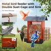 PerchMe® Bird Feeders for Outdoors Hanging, Metal Bird House Feeder