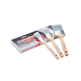 ProDec Advance 3 piece Ice Fusion Angle Oval Trade Synthetic Paint Brush for Painting with Emulsion, Gloss, Satin Paints Ideal for Skirting Board, Architrave & Other Moulded Surfaces