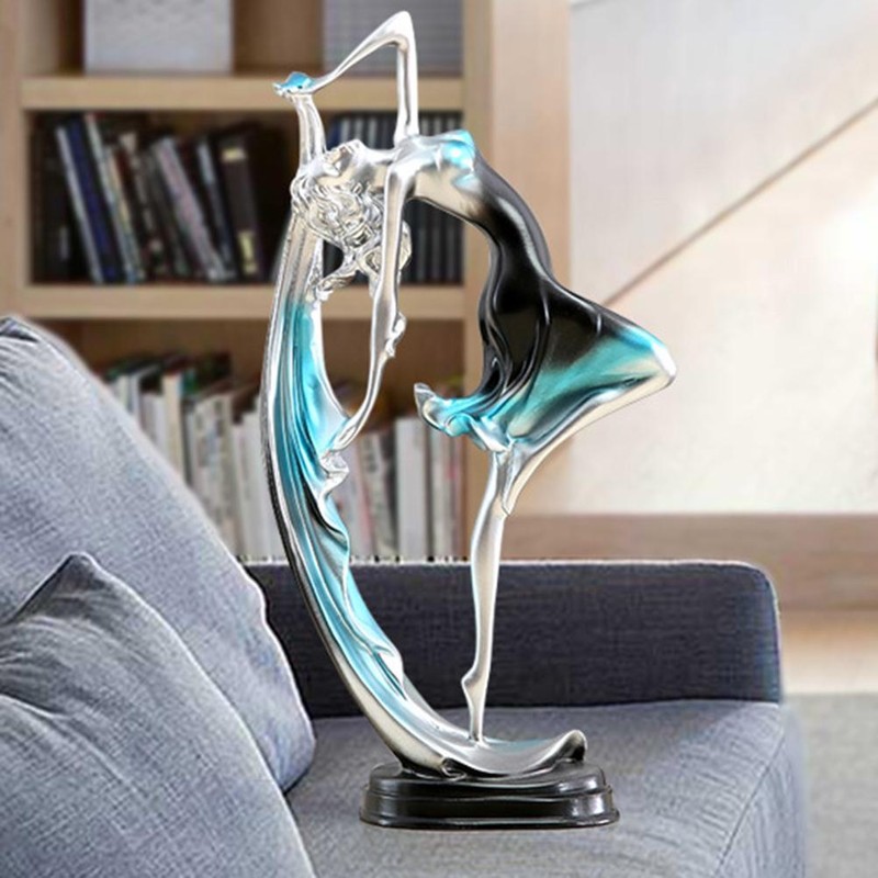 Modern Style Resin Dancing Girl Sculptures Ballerina Statue Figurine Dancer