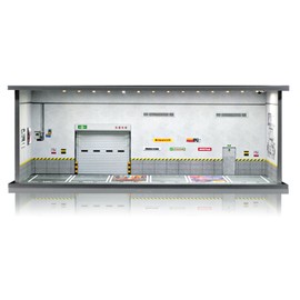 1/64 Scale Cars Display Case: Toy Car Parking Garage with LED Light Compatible with Hot Wheels, FoamBoard Storage Display for Matchbox with Acrylic Cover (Depot)
