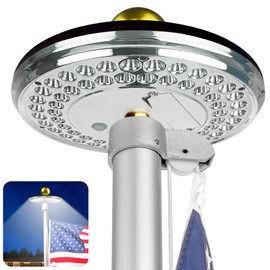 Solar Flag Pole Light 60 LEDs, Super Bright Solar Powered Flag Light for Most Residential House Garden In-Ground Flag Poles Outdoor Dusk to Dawn Last Up to 12 Hrs, IP65 Waterproof Auto On/Off(Black)
