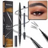 Two Eyebrow Pencils, 2025 NEW Waterproof Magic Eyebrow Pencil, Dual-Ended
