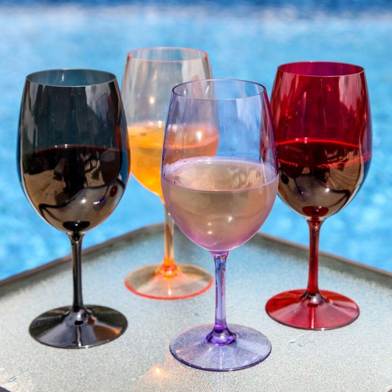 Lily's Home Unbreakable Acrylic Wine Glasses, Made of Shatterproof Tritan
