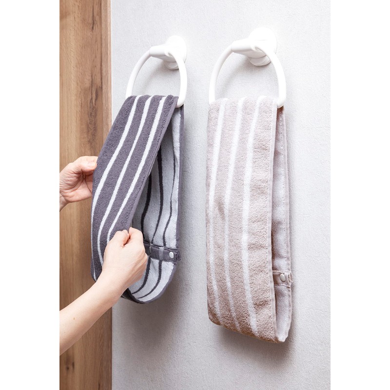 kosugizen Twirl Towel, Striped, 6.3 x 31.5 inches (16 x