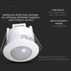V-TAC 1356 VT-8051 Infrared Motion Sensor (white, recessed, max 1200w)