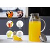 60 Ounces Glass Pitcher with Lid, Hot/Cold Water Jug, Juice