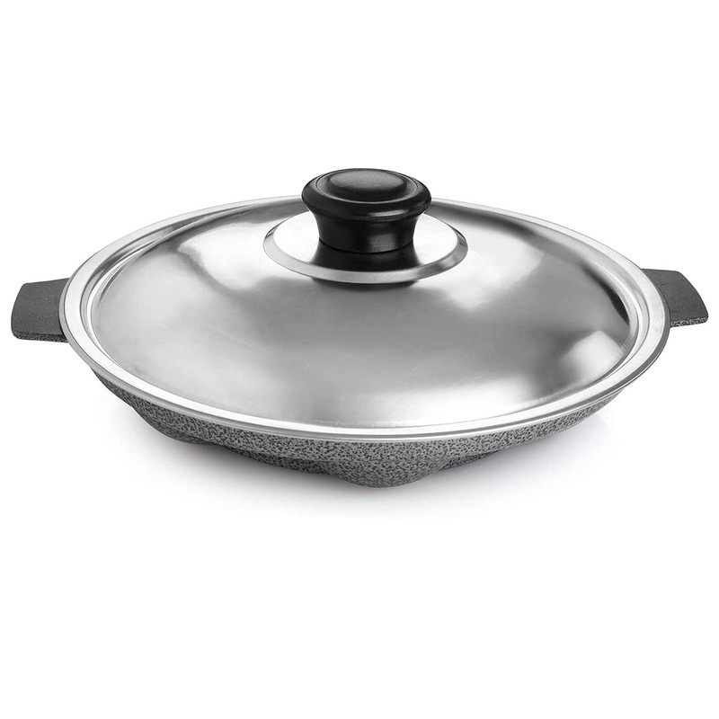 SRIYUG - Sartén antiadherente con tapa de acero inoxidable Appachetty