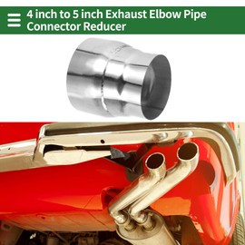 Motoforti 4" OD to 5" OD Mandrel Exhaust Pipe Adapter Concentric Reducer Car Exhaust Pipe Tubing Piping Adapter 5inch/127mm Length T304 Stainless Steel Silver Tone 4 Pcs