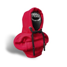 HQRNYP Gear Shift Hoodie, Gear Shift Cover, Mini Hoodie for Car Shifter, Universal Auto Interior Accessories Car Shifter Stick Protector Decoration for Most Vechicles (Red)