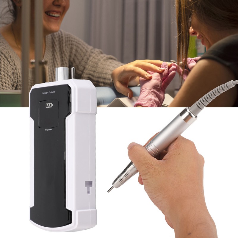 Black Rechargeable Electric Nail Drill Portable Nail Polish Machine Electric