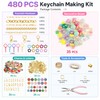Metacipher 480 Pcs Keychain Making Kit with Alphabet Beads, Charms
