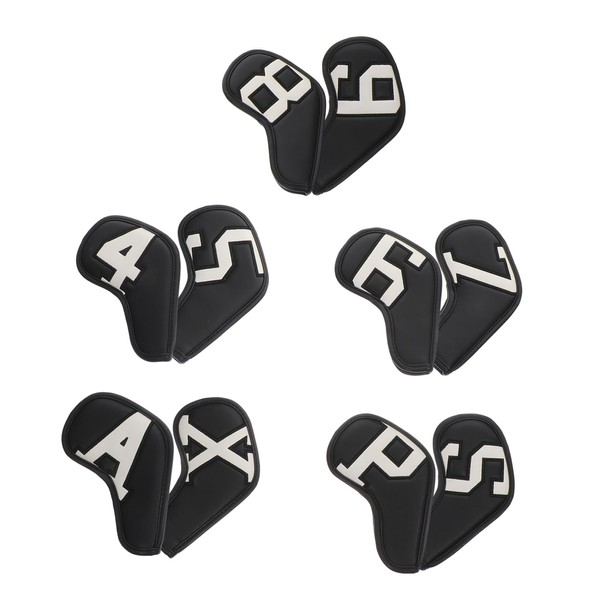 GRIRIW 10Pcs Golf Putter Head Covers Double Sided Numbers PU