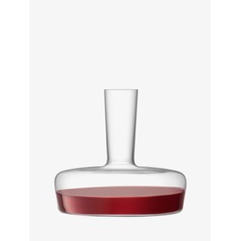 LSA Metropolitan Carafe in Clear with Angular Shape Design - Modern Mouth Blown Glass Decanter- 68 oz